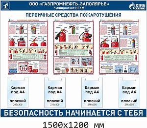 Стенд Газпром Нефть. Первичные средства пожаротушения